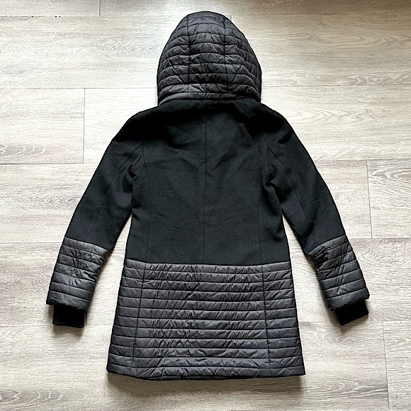 SOIA & KYO โข Mixed Fabric Winter Jacket Coat โข Size XS โข Puffer + Wool - Picture 7 of 16
